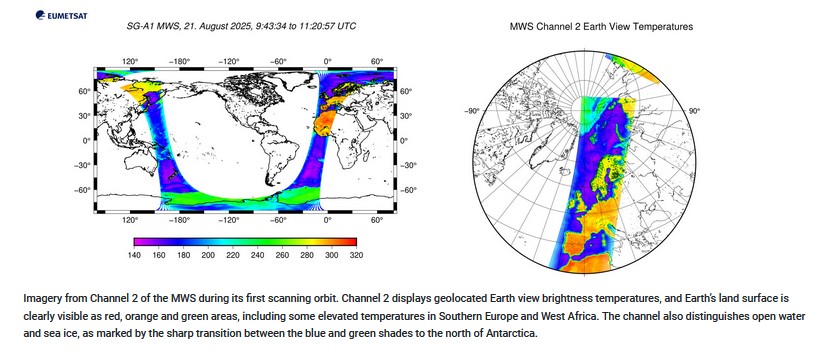 Micowave Sounder on MetOp-SG Sat-A working well